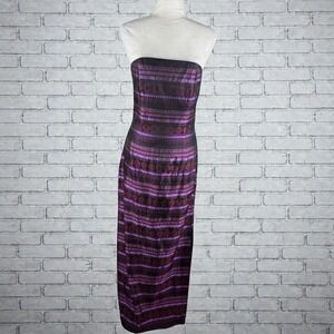 Jessica McClintock Gunne Sax Jacquard Brocade Dress Womens Size 7 Vintage Prom